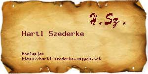 Hartl Szederke névjegykártya